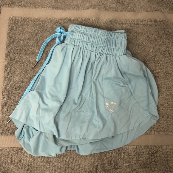light blue flowy athletic shorts - Picture 3 of 4